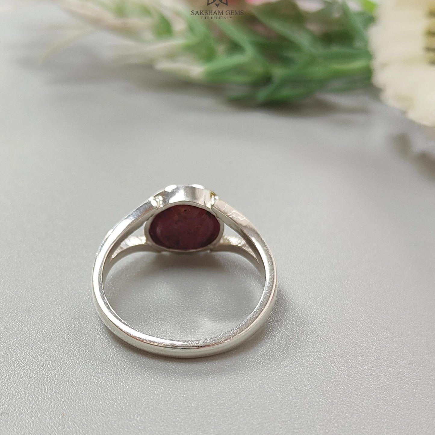 Star Ruby Silver Ring: 7.18gms Natural Star Ruby Untreated Cabochon Round Shape 925 Sterling Silver Bezel Set 8 US Ring