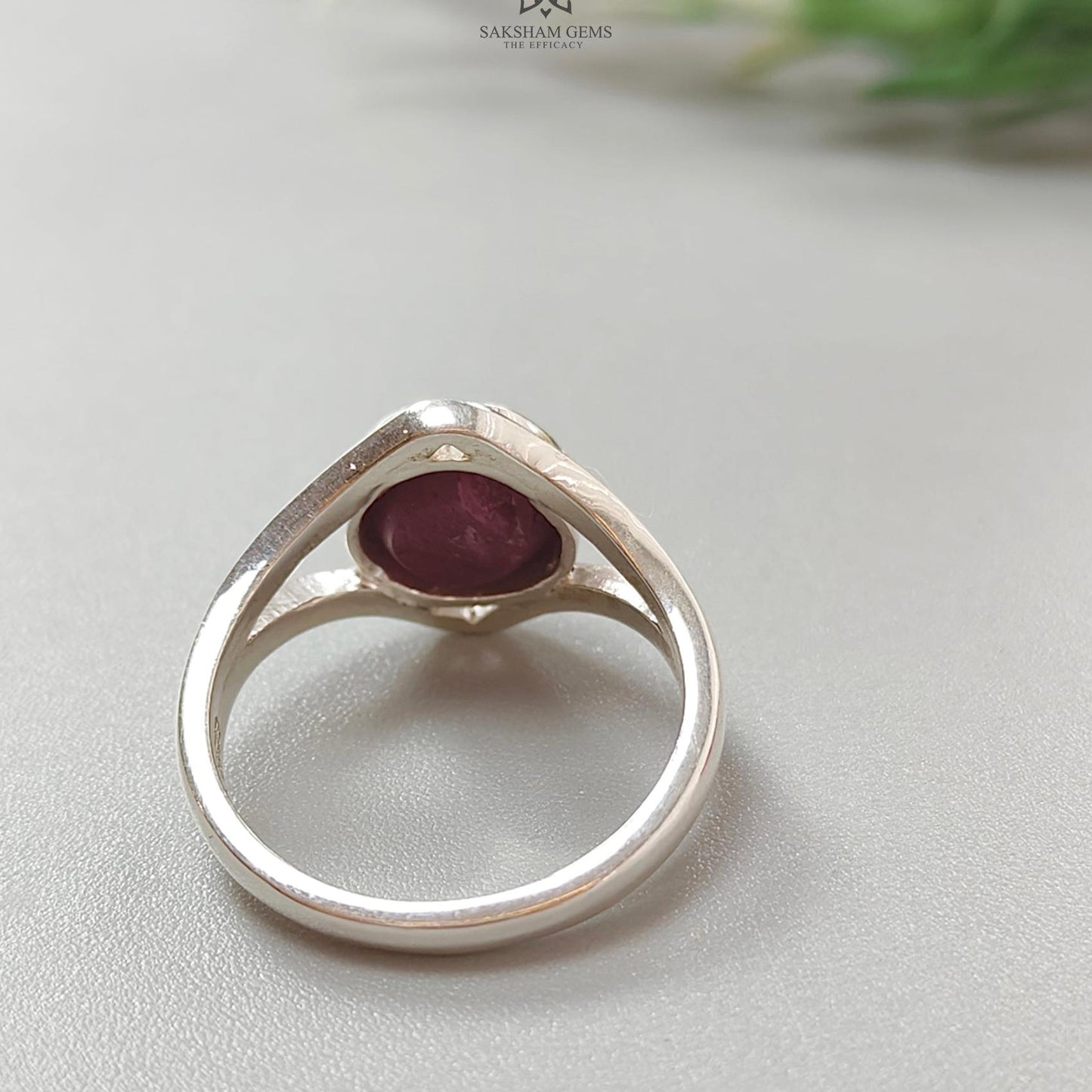 Star Ruby Silver Ring: 4.18gms Natural Star Ruby Untreated Cabochon Round Shape 925 Sterling Silver Bezel Set 7 US Ring