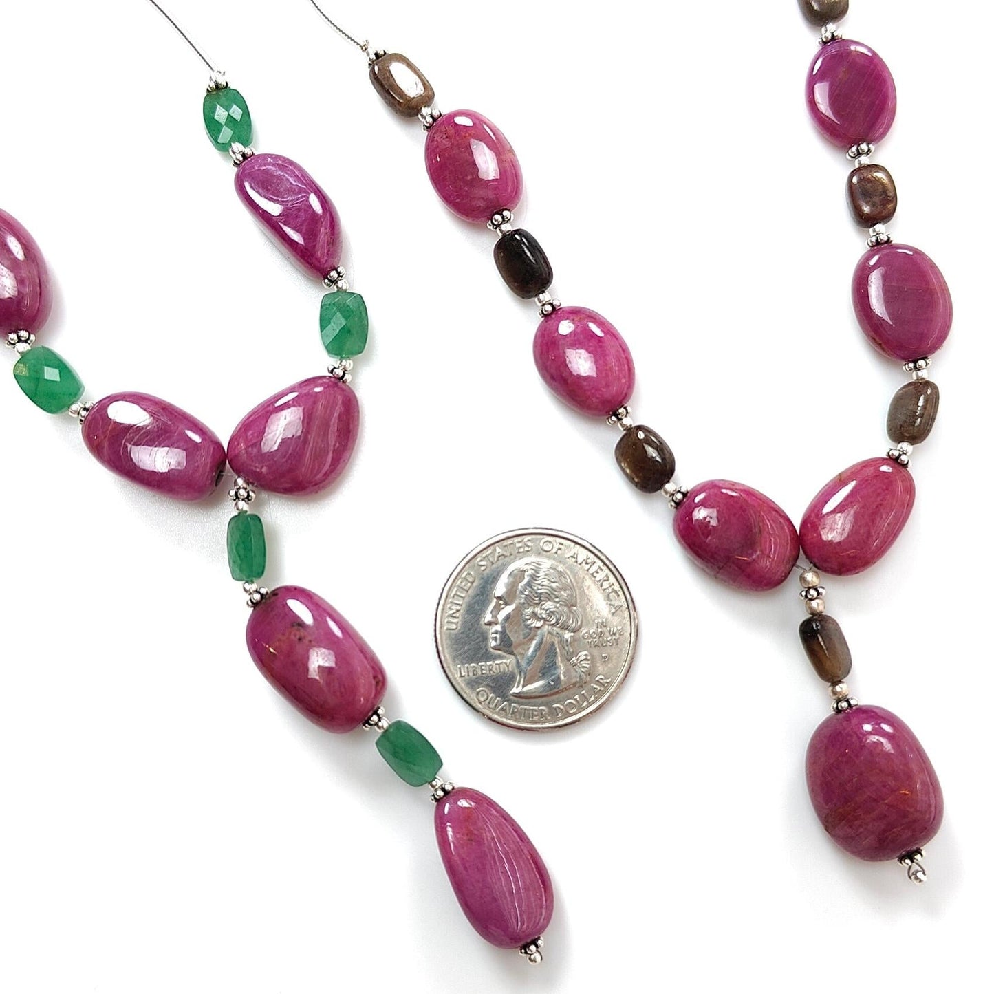 Ruby Quartz Plain Loose Beads : Natural Untreated Green Quartz Golden Sapphire Uneven Tumble Cushion Plain Beads For Jewelry