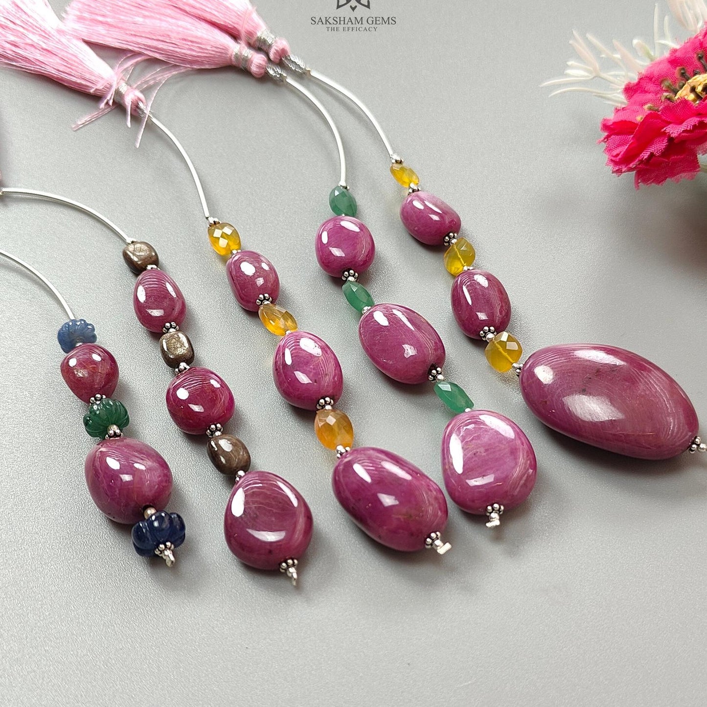 Ruby Sapphire Quartz Opal Loose Beads : Natural Untreated Ruby Blue Sapphire Yellow Opal Green Quartz Plain Carved Melon Uneven Tumble Beads