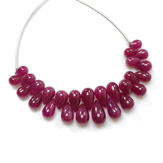 Ruby Smooth Teardrop Loose Beads