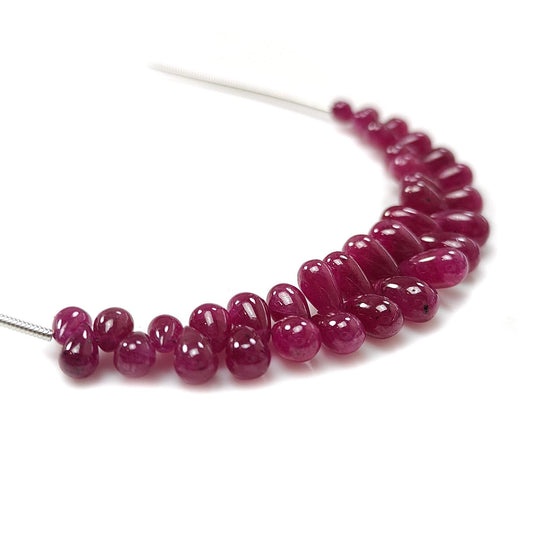 Ruby Smooth Teardrop Loose Beads