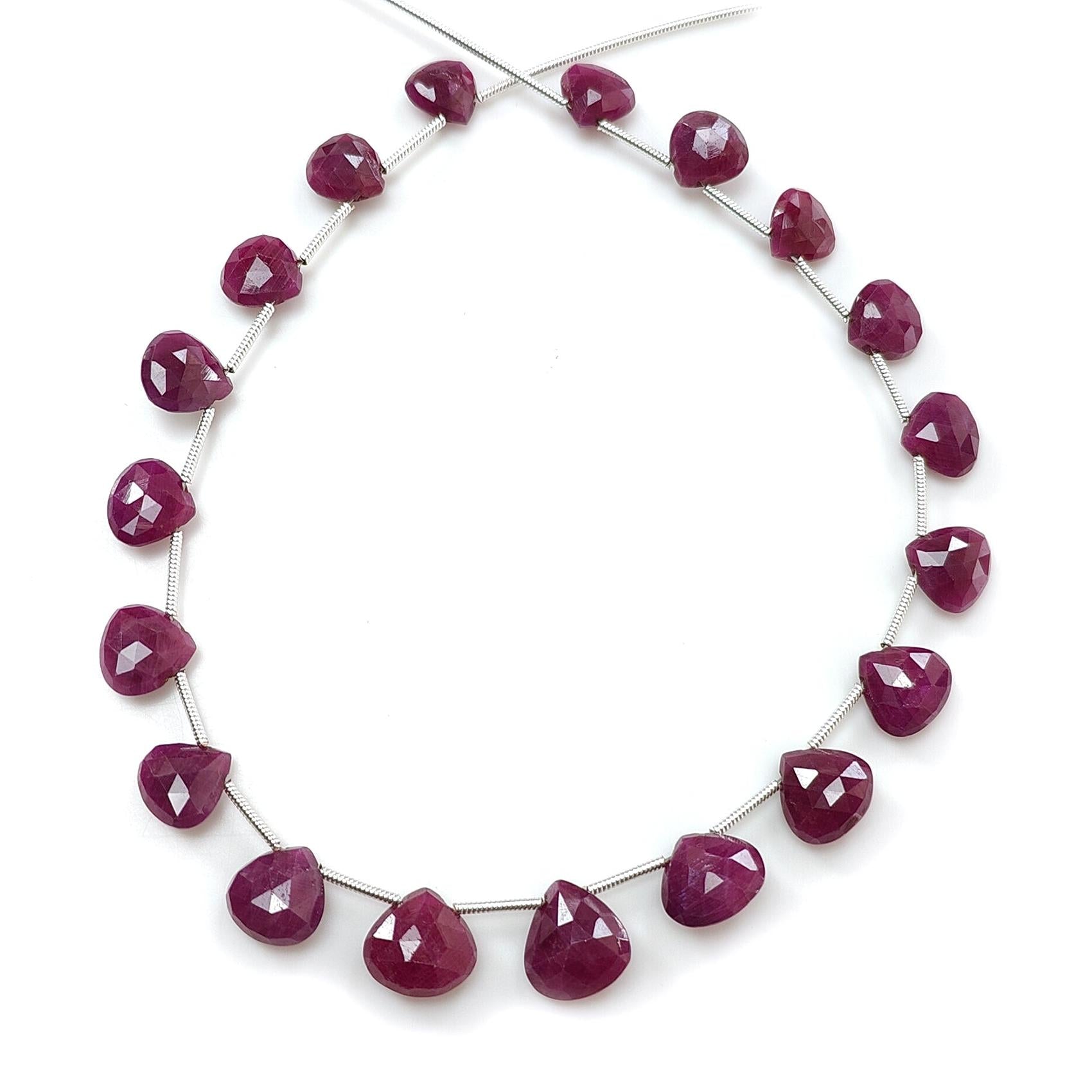 Ruby Briolette Faceted Beads