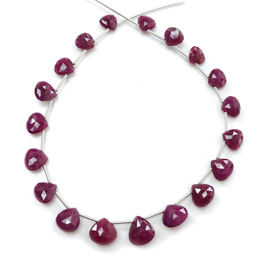 Ruby Briolette Faceted Beads