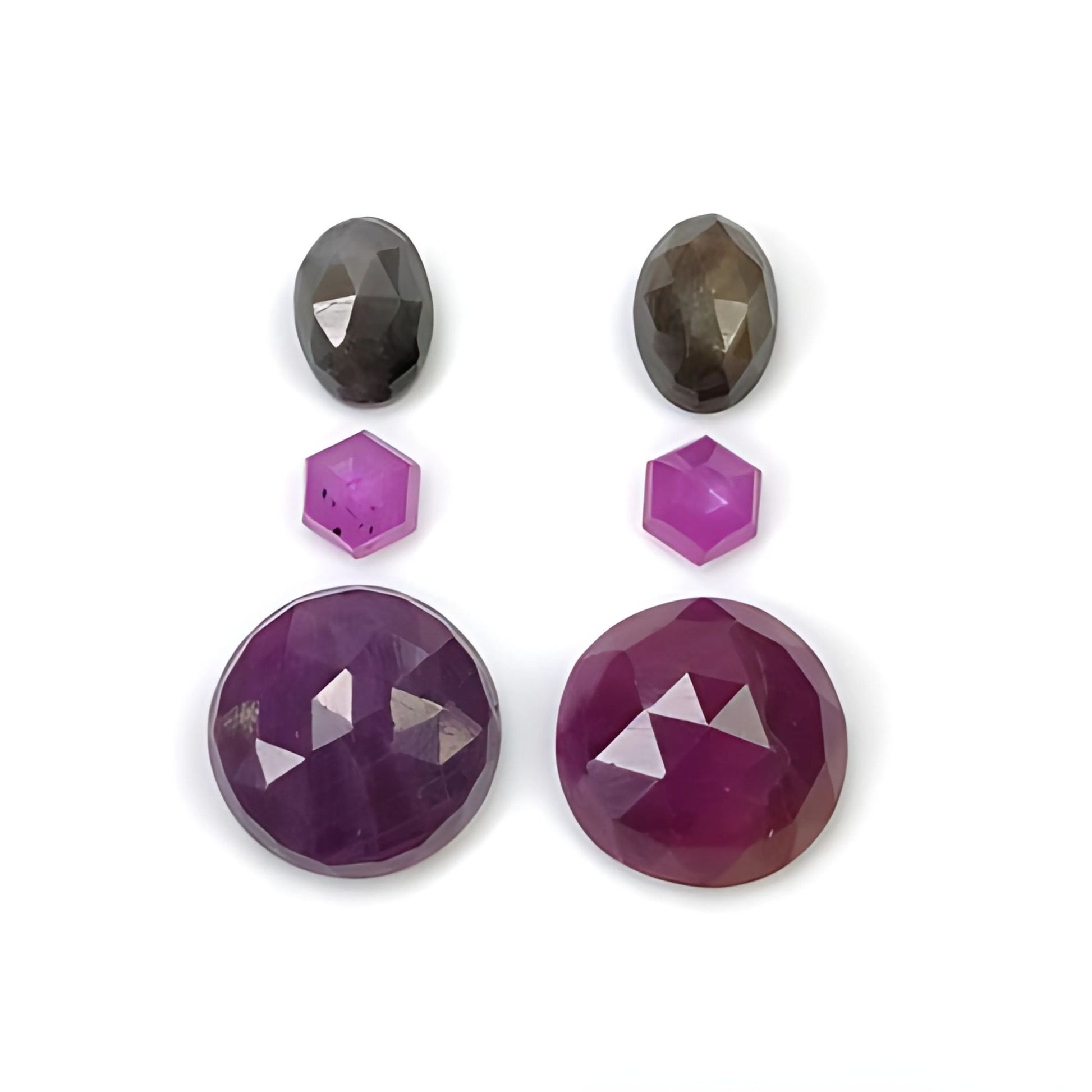 ruby, multi sapphire round rose cut
