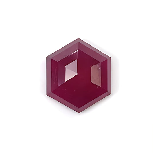 red ruby hexagon step cut