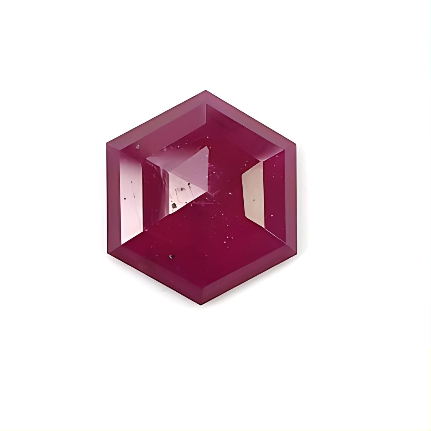 red ruby hexagon step cut