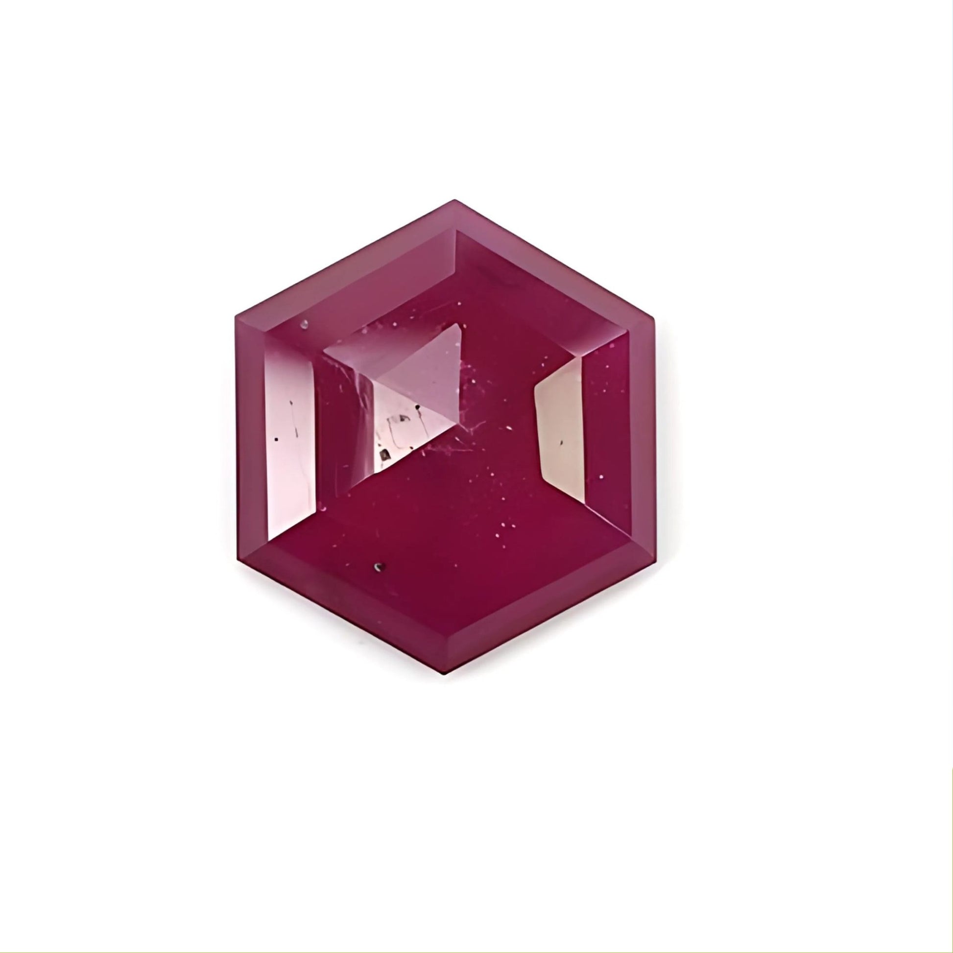 red ruby hexagon step cut
