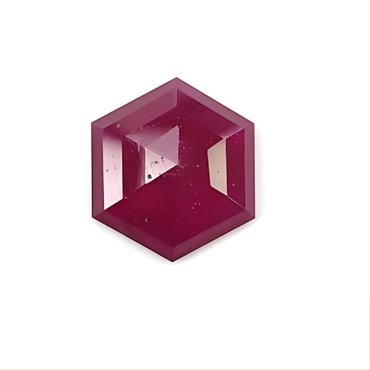 red ruby hexagon step cut