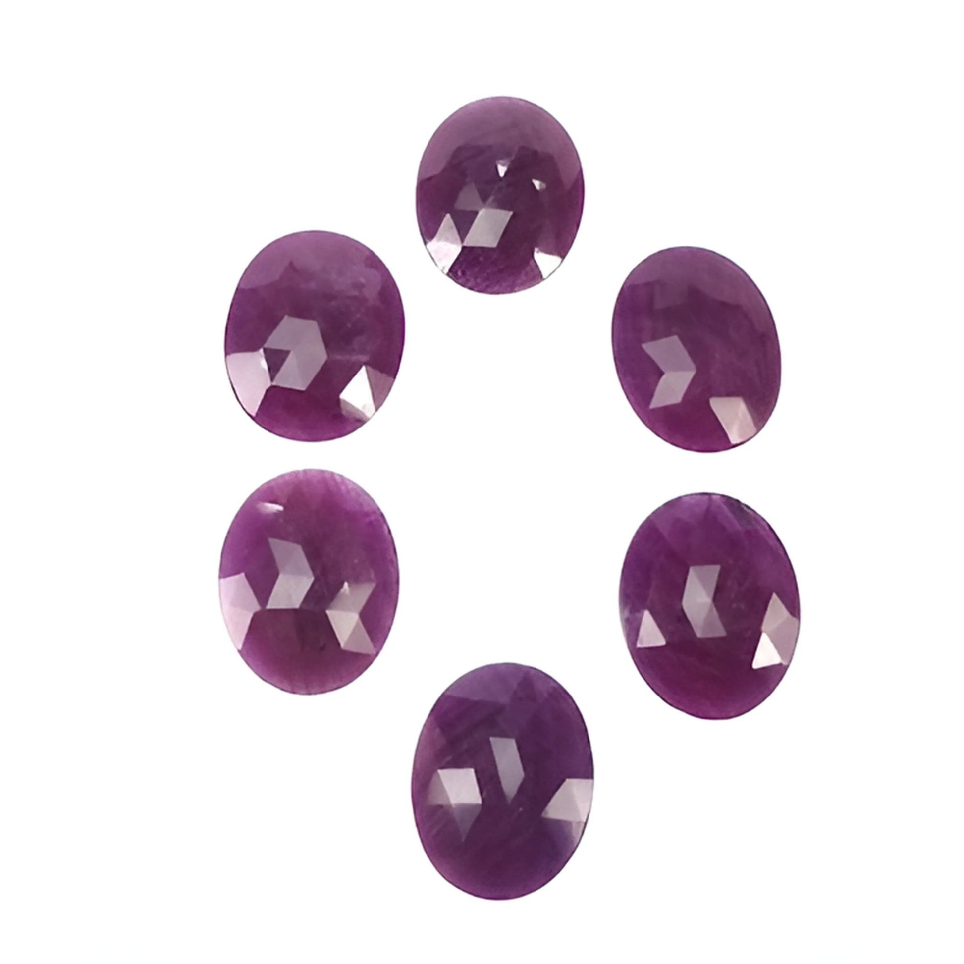 red ruby checker cut oval shape