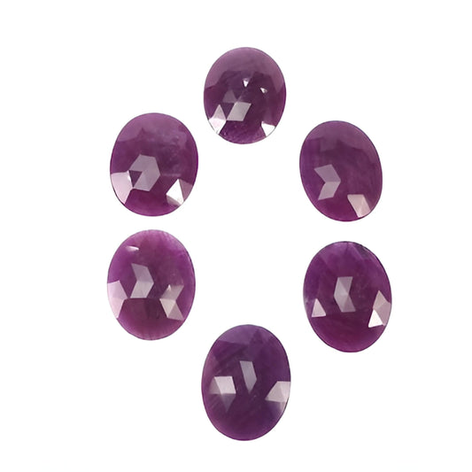 red ruby checker cut oval shape