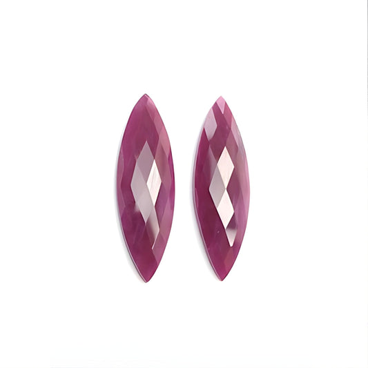 red ruby marquise checker cut 