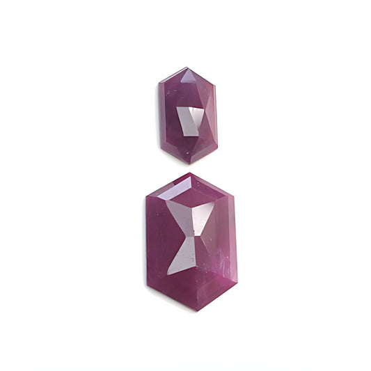 red ruby hexagon rose cut