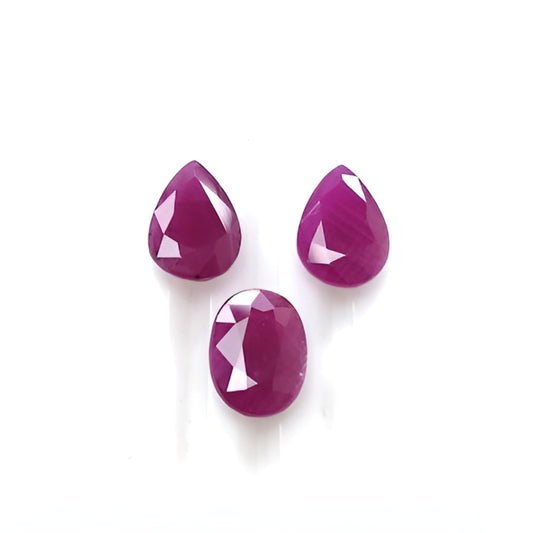 red ruby pear faceted cut