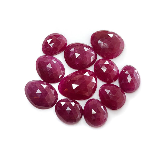 red ruby fancy rose cut slices