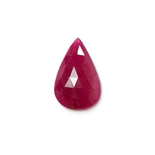 red ruby pear faceted cut