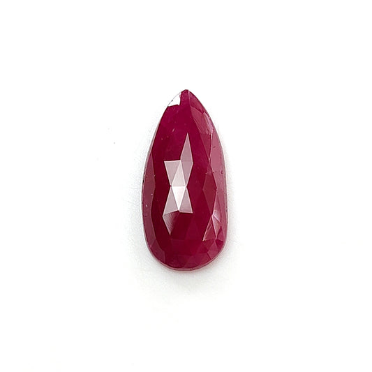 red ruby pear faceted cut
