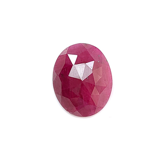 red ruby oval faceted cut