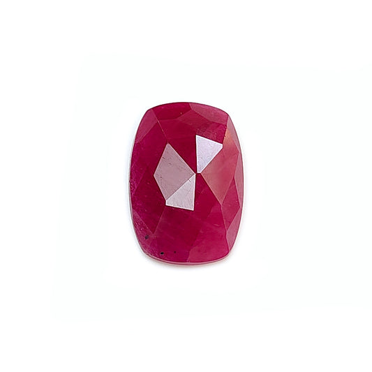 red ruby cushion faceted cut