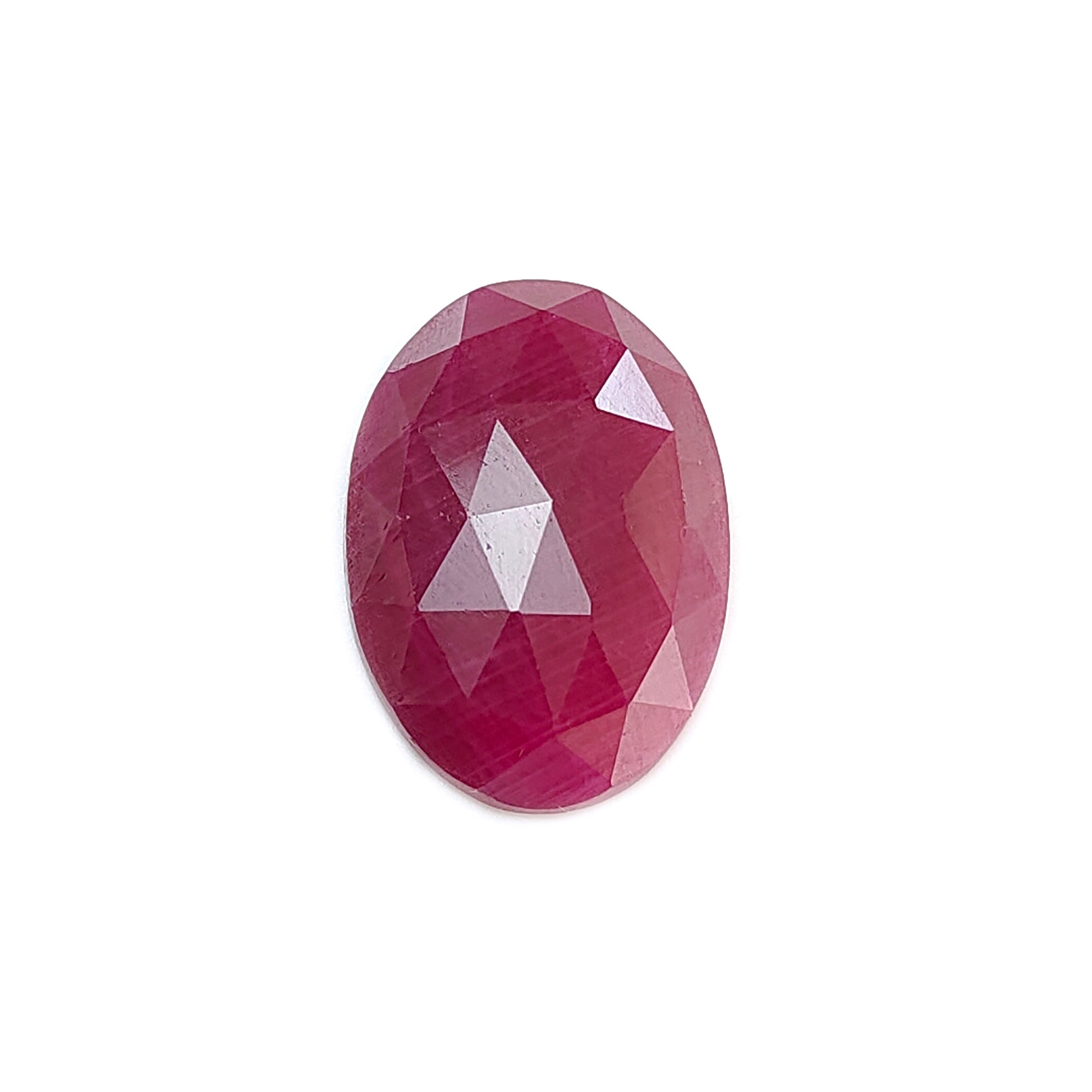 red ruby faceted cut oval shape
