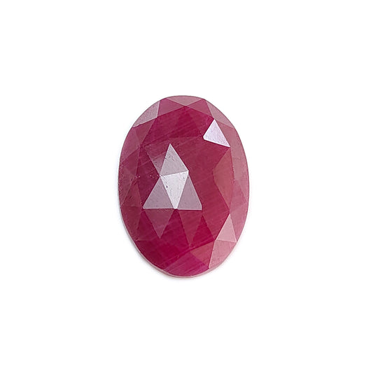 red ruby faceted cut oval shape