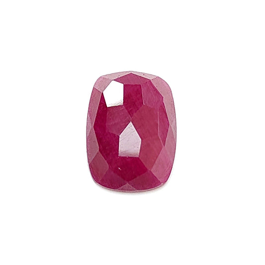 red ruby cushion faceted cut