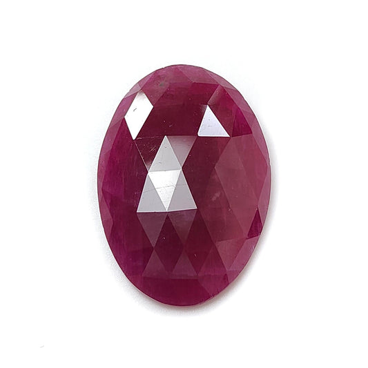 Ruby Oval Rose Cut Slice