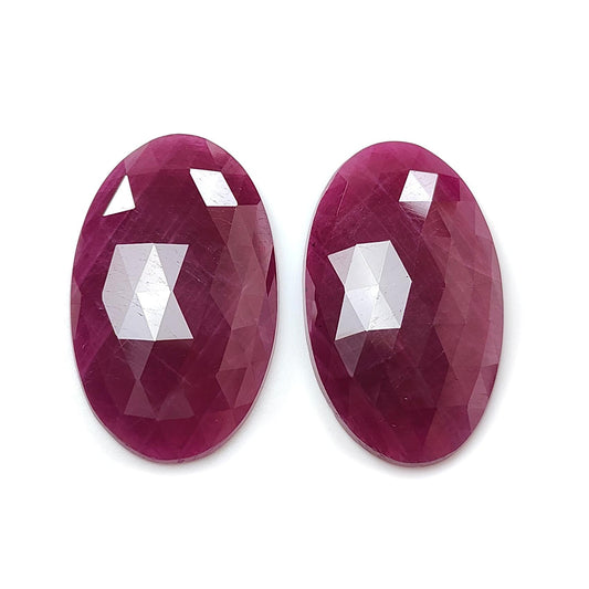 Ruby Oval Rose Cut Slices