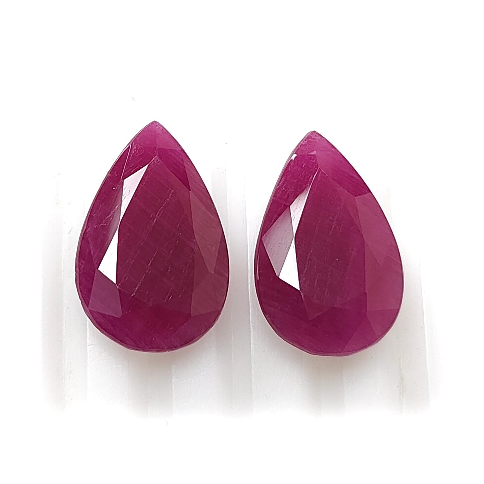 Ruby Pear Faceted Cut