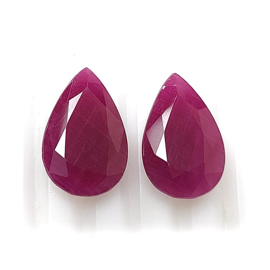 Ruby Pear Faceted Cut