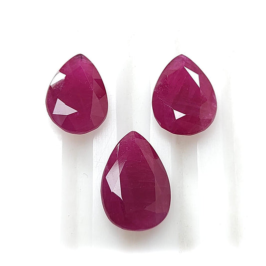 Ruby Pear Faceted Cut