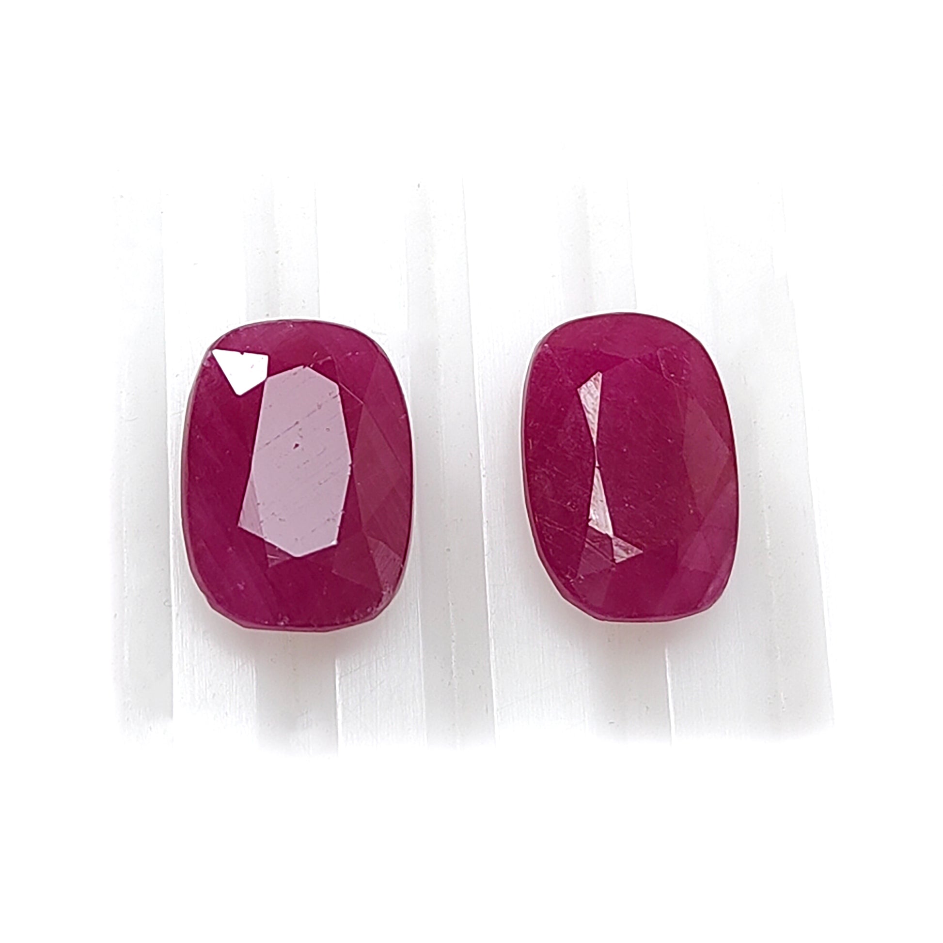 red ruby faceted cushion shape