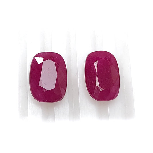 red ruby faceted cushion shape