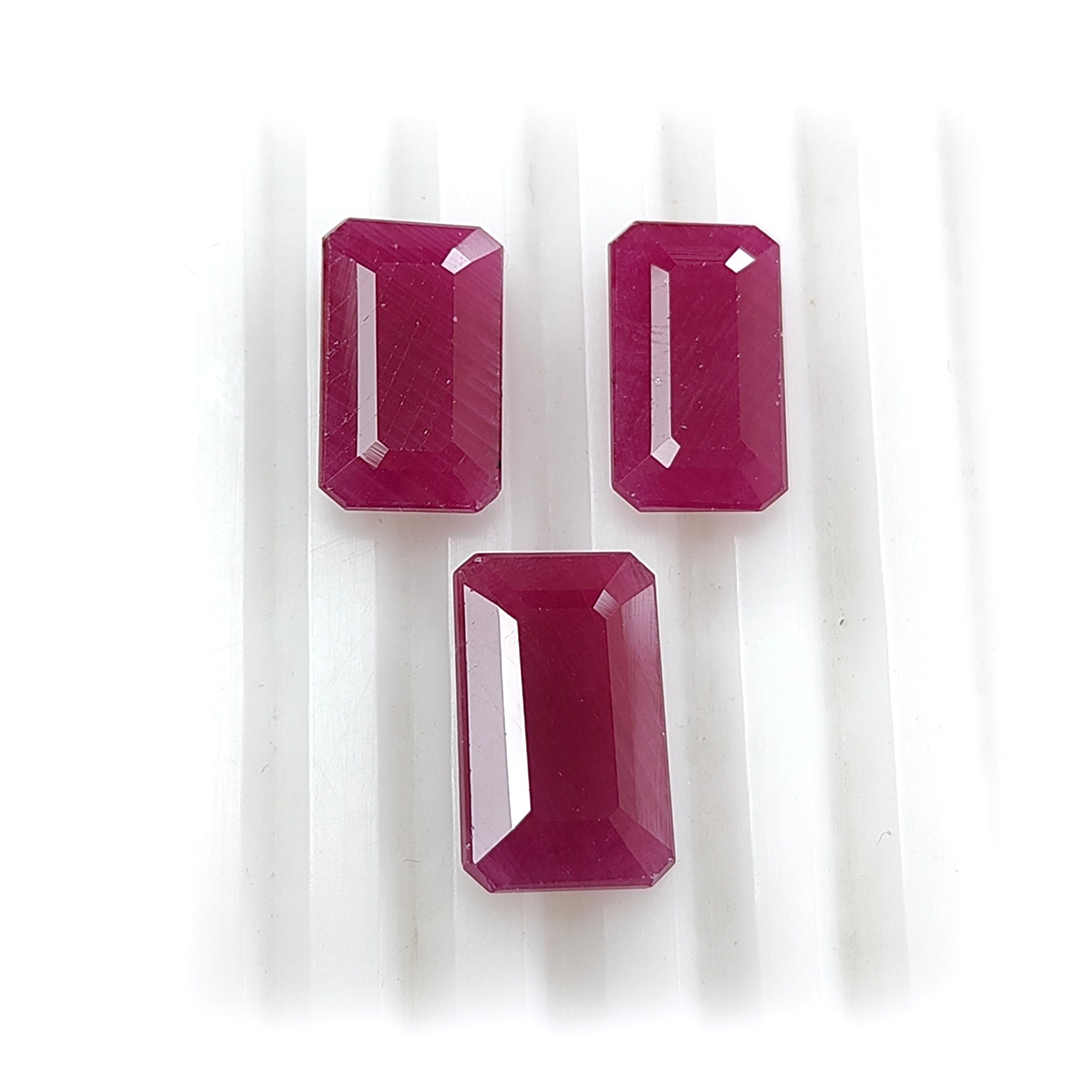 red ruby baguette faceted gemstone