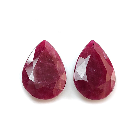 ruby pear shape faceted cut gemstone