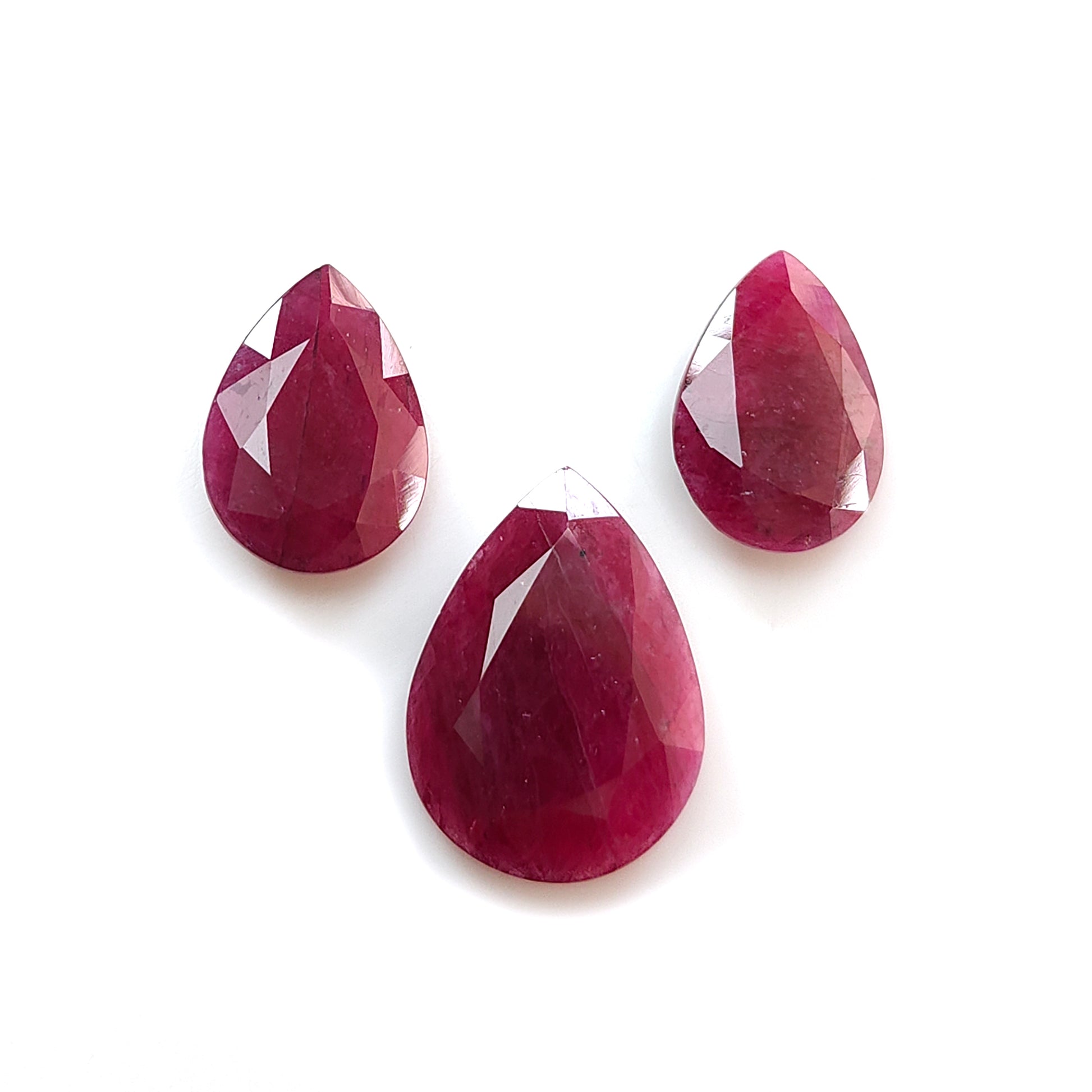ruby faceted cut pear shape