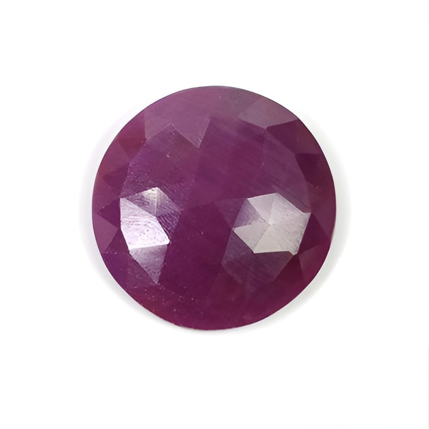 red ruby round rose cut slices