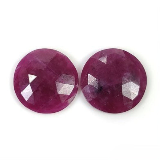 red ruby round rose cut slices