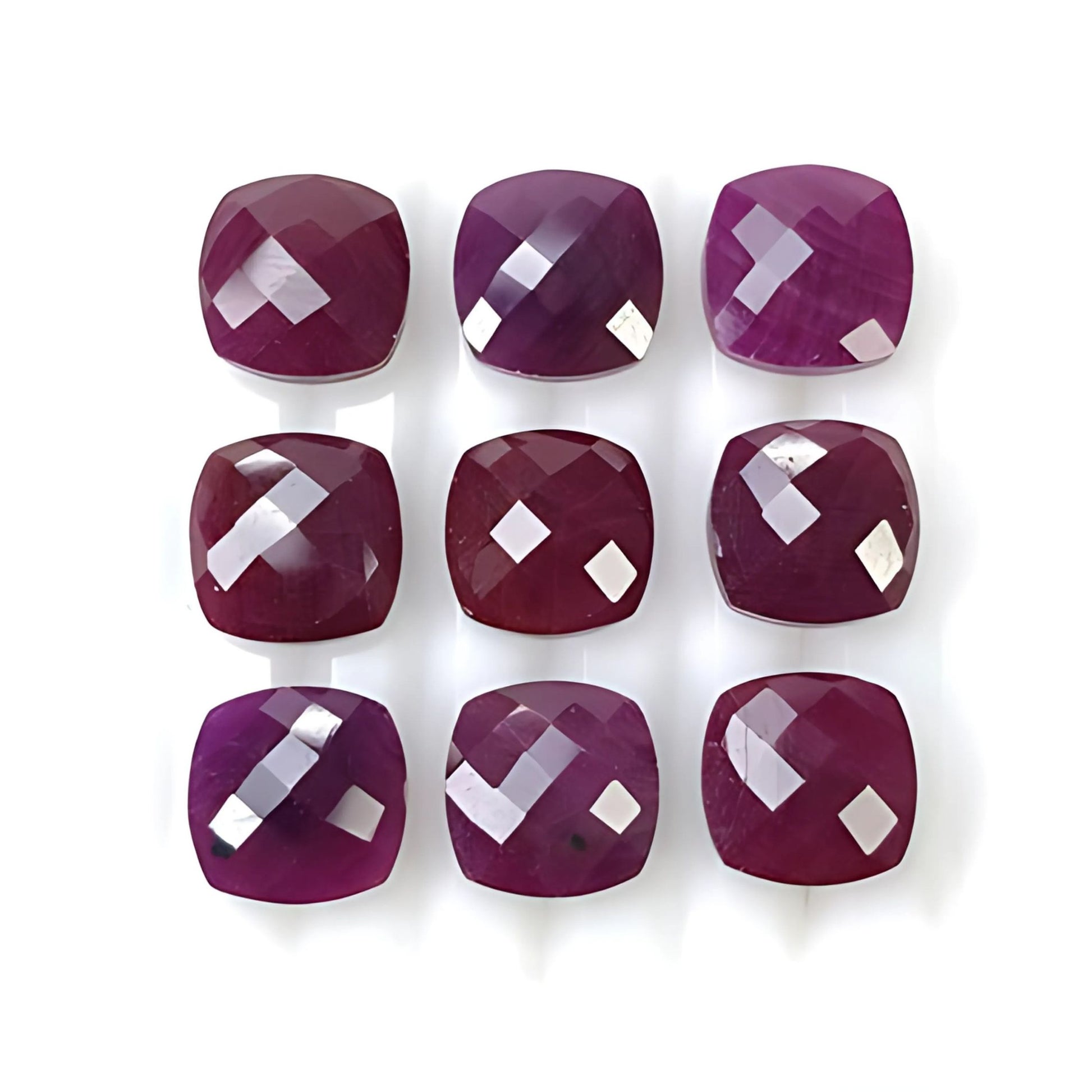 red ruby cushion checker cut