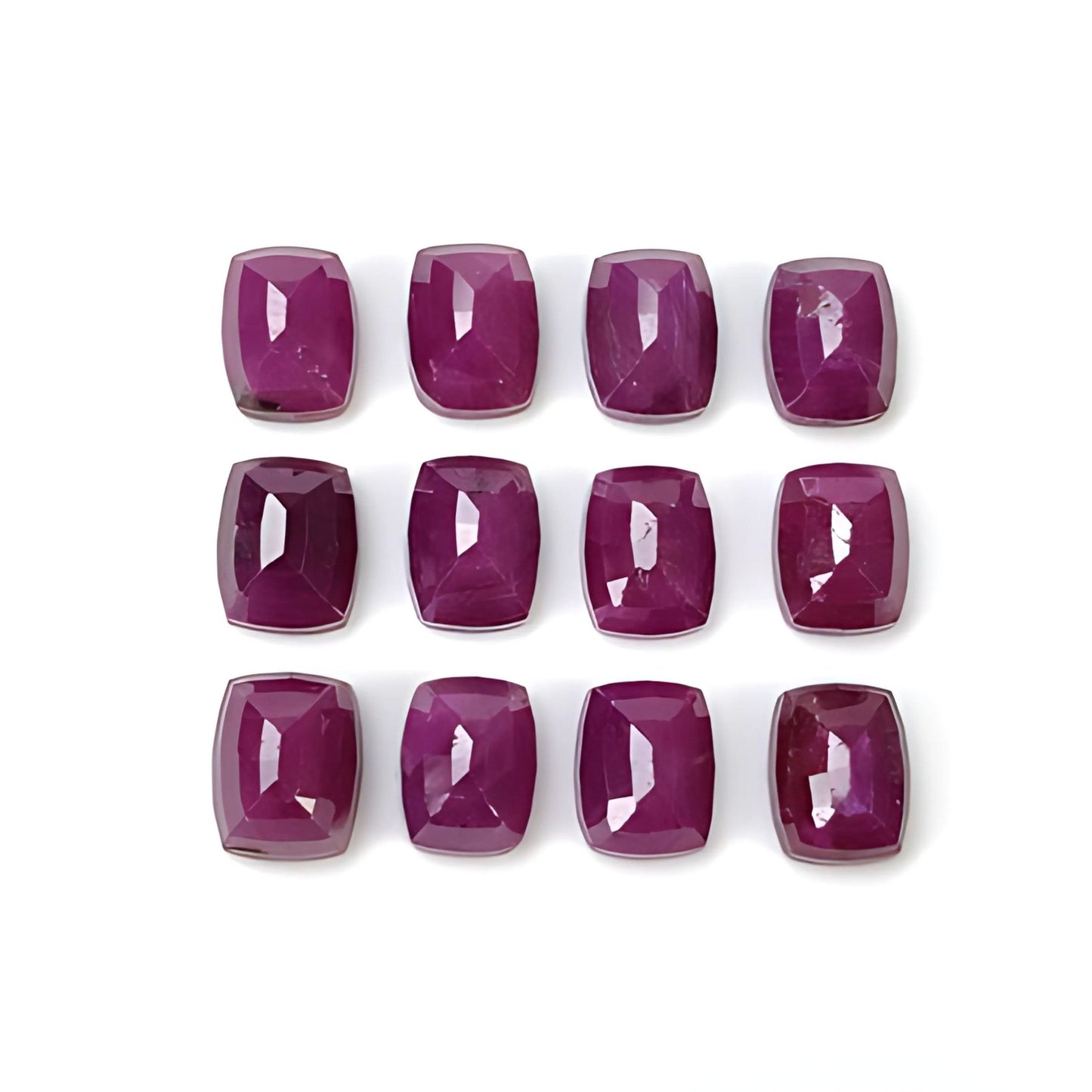 red ruby cushion step cut