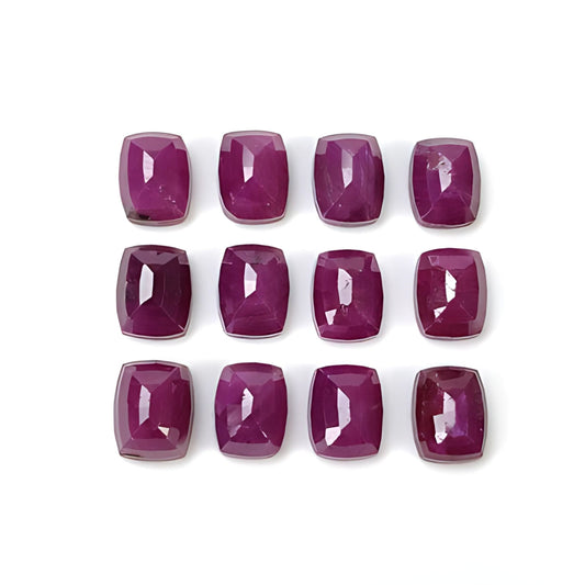 red ruby cushion step cut