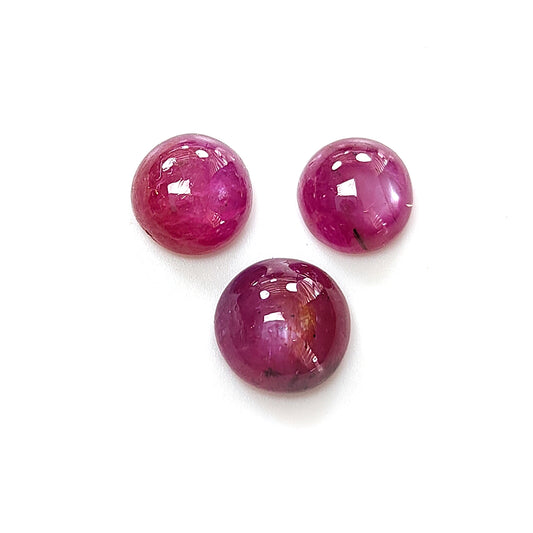red ruby round cabochon