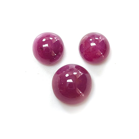 red ruby round cabochon