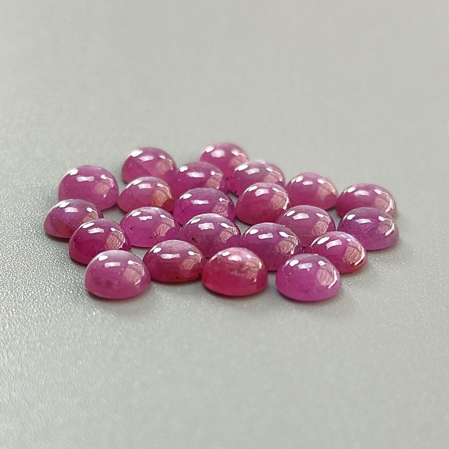 Ruby, Blue Sapphire Gemstone Cabochon: Natural Untreated Unheated Purple Ruby, Sapphire Round Shape Cabochon 6mm Lots for Jewelry