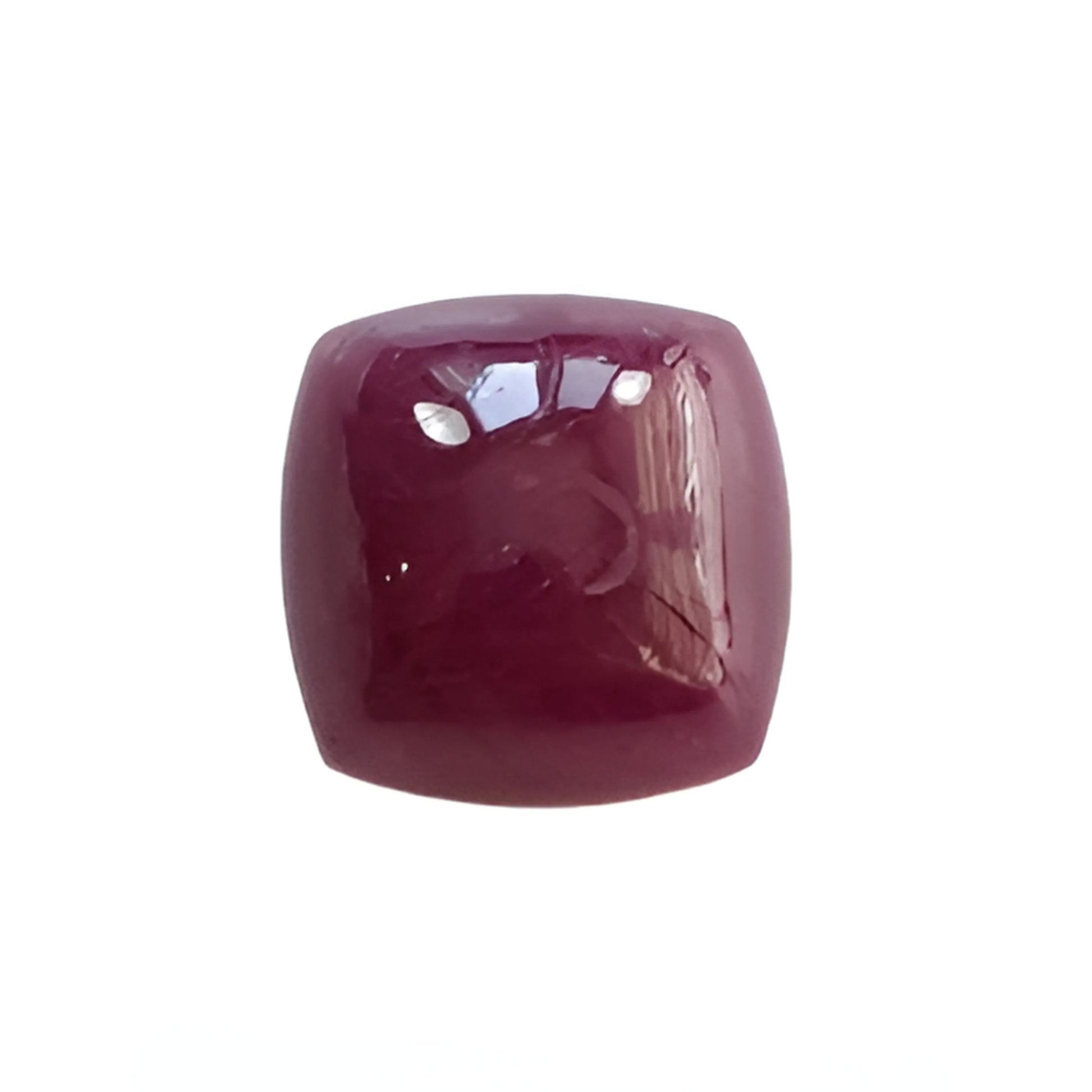 red ruby cushion cabochon