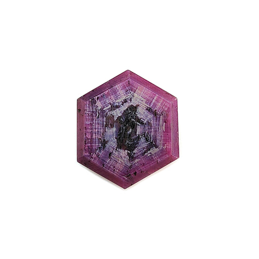 ruby trapiche hexagon flat slices