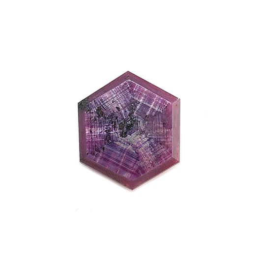 ruby trapiche hexagon flat slices