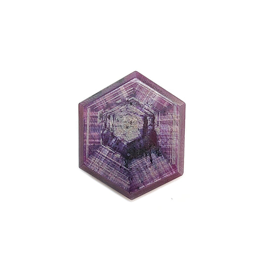 ruby trapiche hexagon flat slices