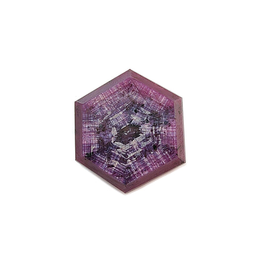 ruby trapiche hexagon flat slices