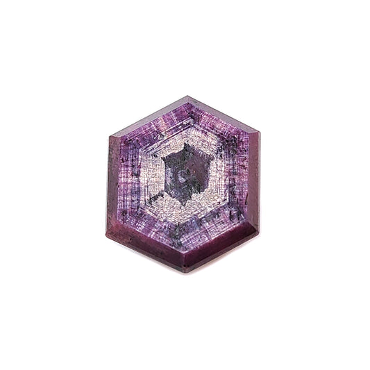 ruby trapiche hexagon flat slices